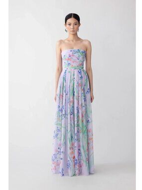 Floral Strapless Maxi Dress